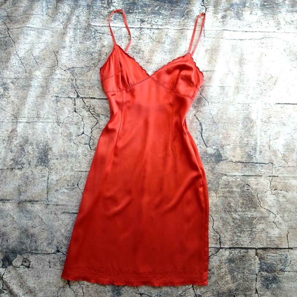 TOCCA DRESS Sz 4 Red 100% SILK Anthropologie